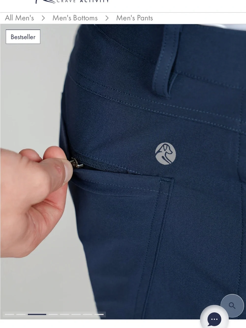 Men's Rhoback Navy Chino Pants 42x32